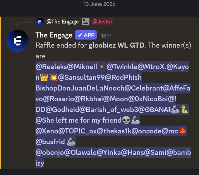 The image features a screenshot or representation of a computer chat screen, showing various texts such as "The Engage", "@TheEngage", "Raffle ended for Gloobiez WLGD", and "@globiesjpegs". The text appears to be related to a discussion about an event or competition that happened recently. The main focus of the image is the interaction among participants, while the context behind it helps to provide background information on the situation.