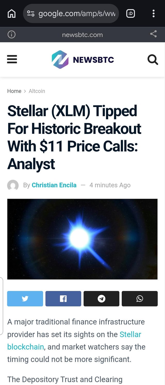 In the image, there is a phone screen displaying text and an image related to the news report about Stellar XLM. It appears that someone has posted this content on their social media or news account. The focus of the post seems to be related to the breaking news in the financial market, specifically involving the cryptocurrency known as XLM. The image itself features a blue light, which might represent information being shared or displayed on the phone screen. This report could provide valuable insights into the current events and trends surrounding Stellar XLM and its impact on the cryptocurrency market.