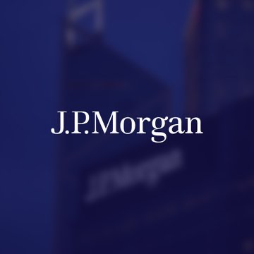 The image displays the "J.P.Morgan" logo in white serif lettering against a dark blue background. This visual represents JPMorgan Chase, the banking giant referenced in the post about the company's decision to cut ties with Polymarket due to regulatory concerns.