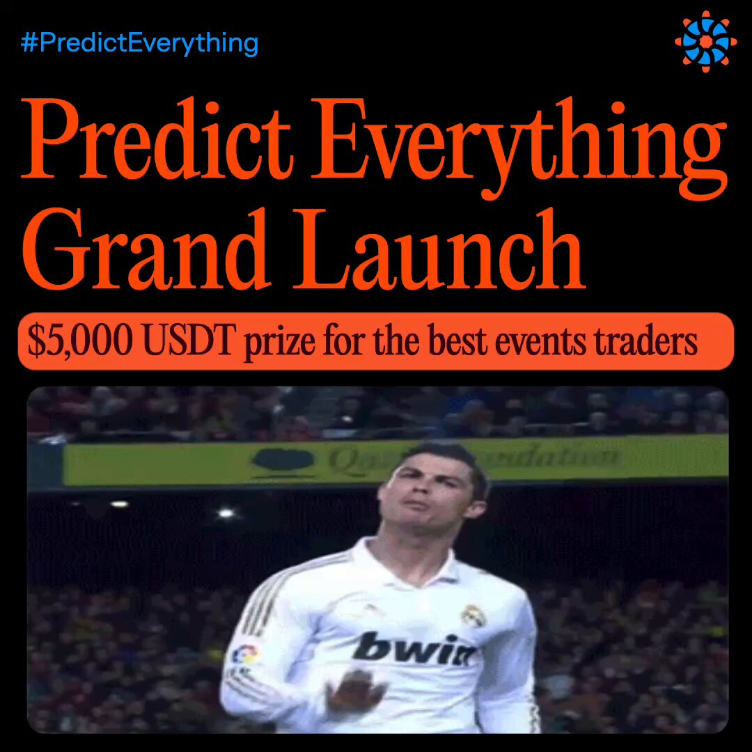 The focus of the image appears to be a man wearing a soccer jersey, likely representing a soccer player or a soccer team. The background features an advertisement for a guessing market that offers $5,000 USDT prize pool for predicting events such as sports matches or other sporting events. The timing of this event is from July 11th through July 12th.