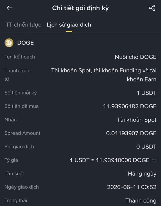 The image shows a phone screen with a text box containing information about a cryptocurrency called Dogecoin. The text box displays details such as the date, time, and the amount of money raised for the project. It also mentions that the funds are being used to support native projects in Vietnam. The post is titled "Day 3 of raising dogecoin:native Everyone's raising BTC, I'm raising a dog :)) Anyone passionate about DogeCoin?".