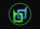 A simple logo featuring two stylized '6' shapes, one green and one blue, forming an interlocking design within a green circular outline on a dark background.