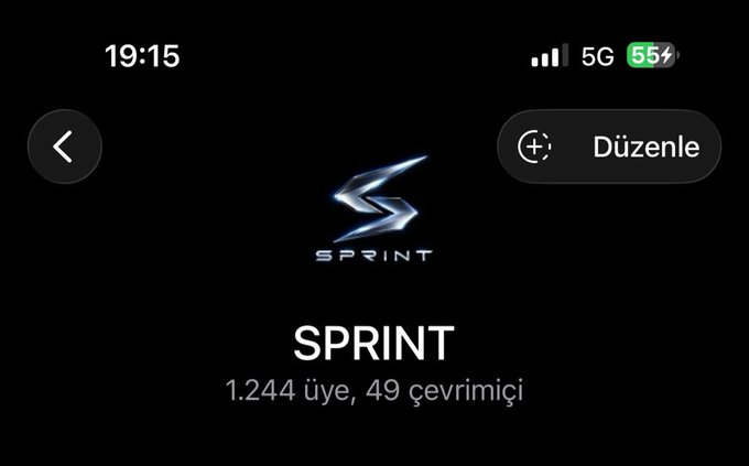 The image shows a Telegram group called "SPRINT" with 1,244 members and 49 online, displayed on a dark background with the group's stylized "S" logo. This appears to be a promotional screenshot for the SprintDAO Telegram community, inviting viewers to join their crypto/DAO group for alpha discussions.