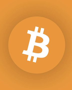 The Bitcoin logo is displayed in white on an orange background, symbolizing the cryptocurrency amid news of its price dropping to $75K following the failure of the Senate to pass the Crypto Clarity Act.