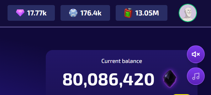 The image features a purple background with white text, displaying information about a game's current balance. The text states that there are 13M Gas Cans and 80M Black Diamonds in the stack currently. The post also mentions an account named @MoodyMights and another account called Abstract Chain. The caption of the image reads "13M Gas Cans and 
80M Black Diamonds is my current stack in @MoodyMights @AbstractChain".
