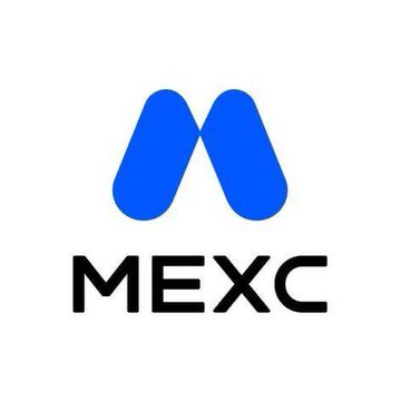 The MEXC logo featuring a stylized blue 'M' symbol above the black text 'MEXC' on a white background.