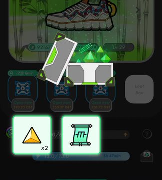 In this image, there are three different symbols that resemble a pyramid with a triangle on top and a rectangle below. The symbols are displayed next to each other, possibly representing points or achievements within a video game or app. There's also text visible in the image which might provide additional information about the symbols' meanings or relevance to the current content.