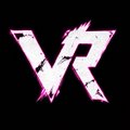 The image features a stylized "VR" monogram in distressed white and magenta tones, serving as the bold logo for Vault Runners. It visually anchors the heist-themed announcement, with the cracked, edgy typography reinforcing the rebellious vault-raiding concept as the project launches on SolOnChain.