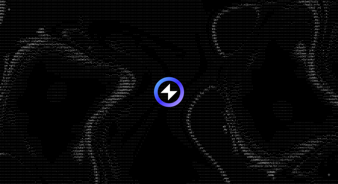 A digital/crypto-themed background with a lightning bolt icon in a blue-purple circle.