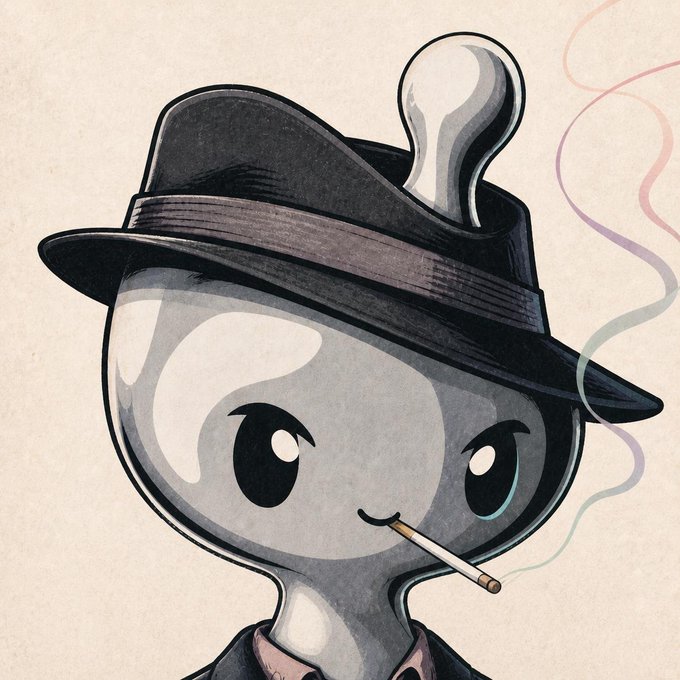 A stylized illustration depicts an anthropomorphic glass pipe wearing a black fedora and smoking a cigarette, with multicolored smoke curling into the air. The post's reference to "Chaos is upon us" paired with the cryptic @0xNTRPY handle suggests the edgy, irreverent character embodies the meme's chaotic crypto-culture vibe.