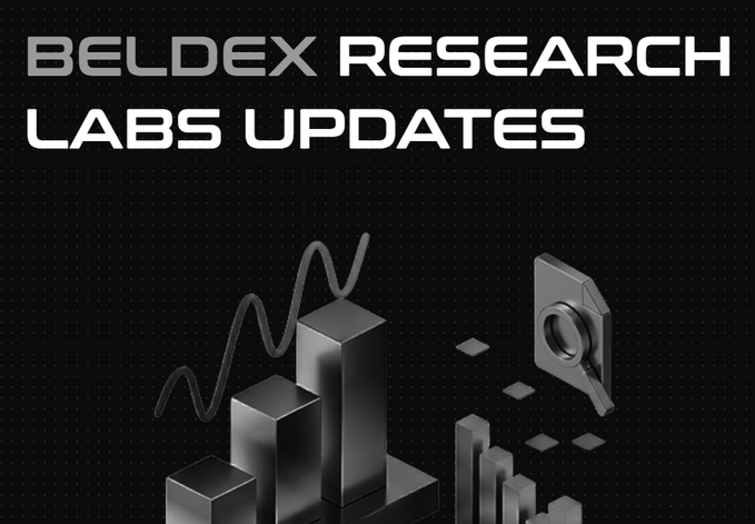 A dark graphic with 3D bar chart elements displays the text 'BELDEX RESEARCH LABS UPDATES'.