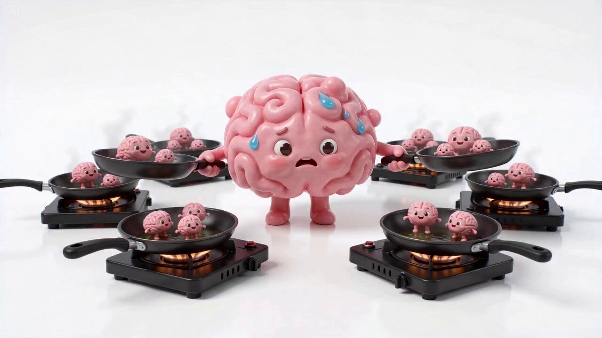 The image features a pink brain figurine standing next to several frying pans, with one pan being particularly hot. The brain figurine appears to be in distress or discomfort due to its proximity to the hot pan. The caption of the image suggests that there is an ongoing sale for phase 1 minters and emphasizes the importance of checking the AL reserve allocation ahead of time.