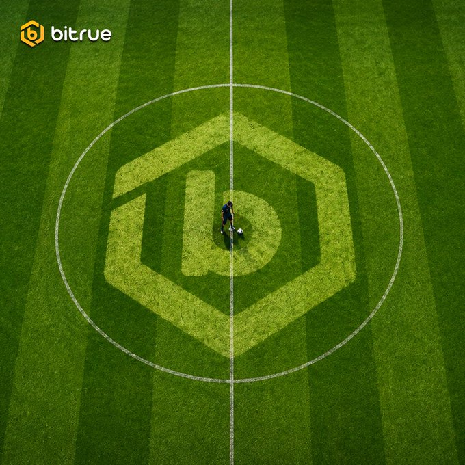 The image shows a person standing alone on a soccer field with a hexagon-shaped logo painted on the grass. The person appears to be wearing a backpack, possibly containing their belongings or sports equipment. The background of the photo features a green soccer field surrounded by white lines marking the boundaries and zones within the field. There is also an image of a soccer player in the corner of the photo.

The post includes information about Bitcoin and XRP, which are two popular digital currencies. It mentions that there are 48 teams participating in the World Cup this season, with one team being crowned as the winner. The post also highlights what's on your watchlist for the World Cup, including Bitcoin and XRP.