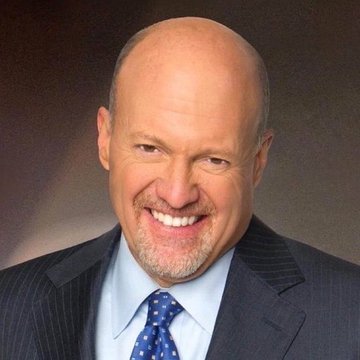 The image features a man identified as Jim Cramer, a prominent television personality known for his financial advice and commentary on "Mad Money." He is smiling at the camera, which aligns with the accompanying text that suggests his endorsement of purchasing Bitcoin, implying a potentially risky but recommended investment move for his viewers.
