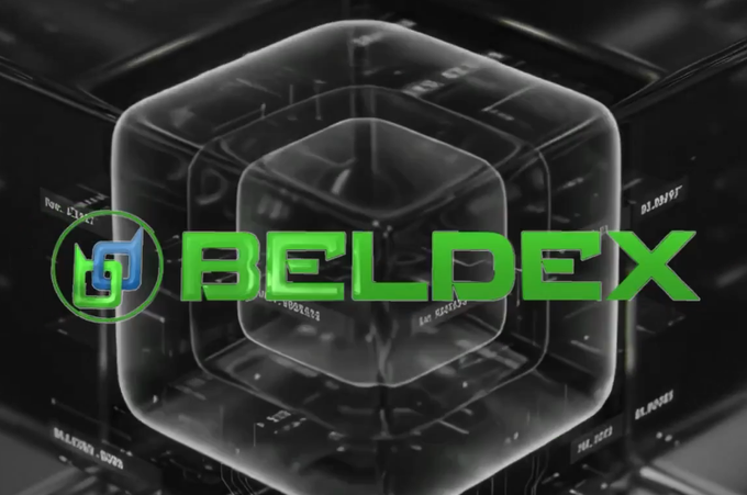 A digital graphic featuring the 'BELDEX' logo in green text against a dark, tech-inspired background with a cube design.