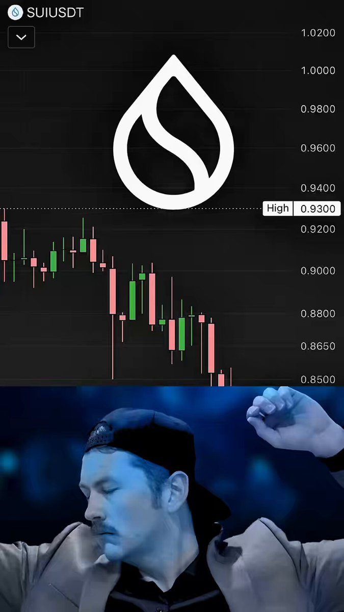 The image shows a man with his arms outstretched, possibly dancing or celebrating, while wearing a hat. The caption of the image reads "How it feels knowing the pain will be over soon... In $SUI we trust." This suggests that the man is enjoying himself and embracing the moment despite any discomfort he might be experiencing at the time.