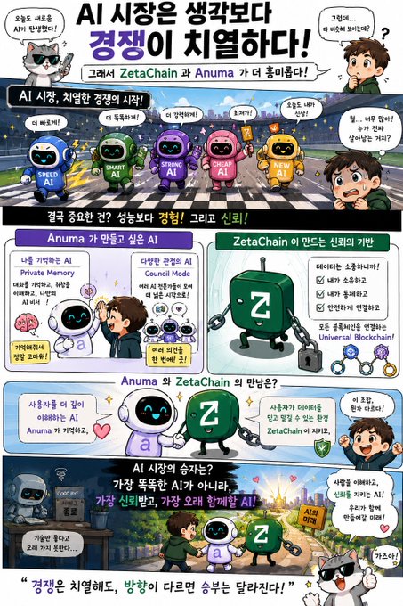 The image features a cartoon-style poster with various characters, including robots, that are shown interacting with each other. The poster also includes text written in Korean, which might be related to the content of the post or could be part of the overall design. The focus on what is in the image and how it relates to the post suggests that this poster serves as a visual representation of the content being shared on social media platforms.