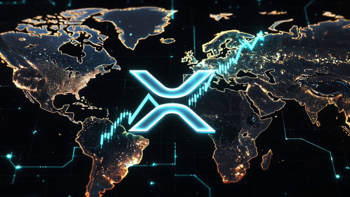 The image features a world map with a blue x symbol above Europe. The x symbol represents Bitcoin, which is a digital currency that has gained significant attention recently due to its potential impact on the financial system. The image also includes text that reads "One of the few who actually gets it. Most look at $XRP and see market cap." This suggests that there might be some discussion or interest in Bitcoin's role within the financial world, as evidenced by the x symbol above Europe on the map.