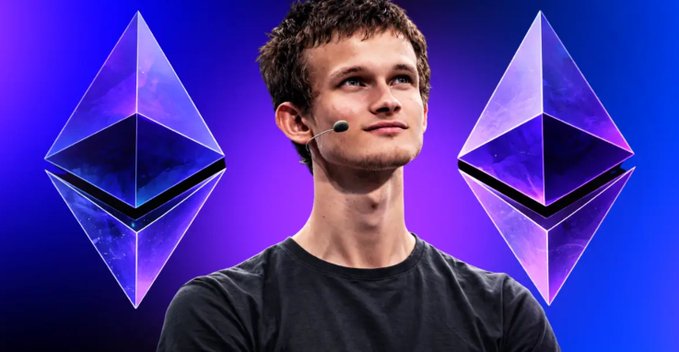A young man with a microphone headset looking upward against a purple background flanked by two Ethereum (ETH) logos.
