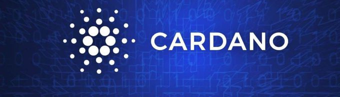 The image features a blue banner with white text that reads "Cardano". The background of the image has a dark blue color, which contrasts with the white text. Below the text, there are two lines of smaller white text that read "In crypto, the blockchain can be secure... But one flaw in a wallet or application can still cost millions." This information is related to the post about Cardano and its users. The image also includes an image of a white circle with a dot inside it, which could represent the cryptocurrency token Cardano.