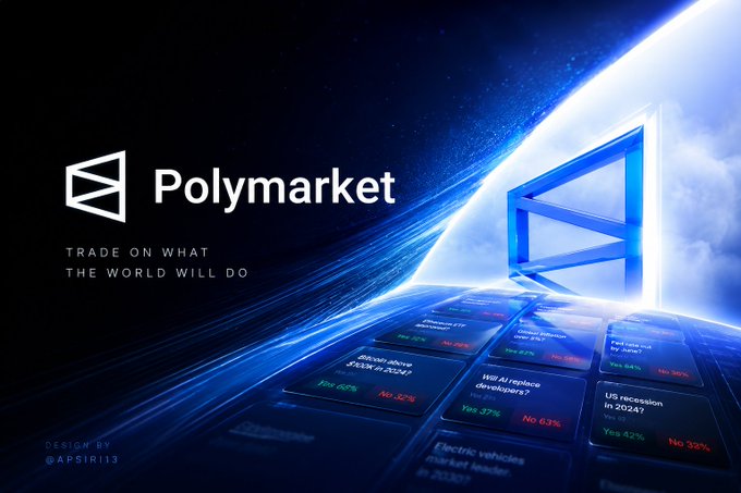 The image presents an advertisement for a company called Polymarket that has been featured in various posts on social media platforms like Twitter, Instagram, and LinkedIn. The main focus of this post is a stock chart with different stock symbols and numbers displayed along with some text. As we move through the display, it can be observed that the sentiment or mood changes slightly depending on how well the companies are doing compared to their peers. 
The post has a positive tone and encourages people to pay attention to the stock market and keep an eye out for new information. It is important to note that this image does not directly correspond to the content of the initial post, which suggests that Polymarket might be discussing or analyzing a different topic related to stocks or shares.