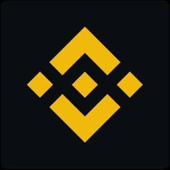 The yellow Binance logo on a black background.