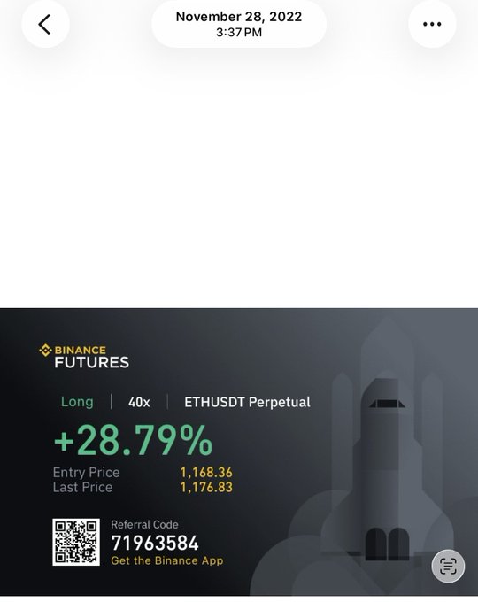 The image appears to be an advertisement for a cryptocurrency calledETH, which features an illustration of a rocket ship and the text "ETH is essentially a shitcoin nothing much has changed since this position from Nov’ 22 imagine holding eth since then while many assets have outperformed it not worth it". The photograph on the image also shows the date of November 28, 2012.