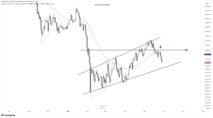 "The main focus should be on the downward trend as well as any signs that might confirm it, such as a decrease in the EMA (Exponential Moving Averages) of the stock over time."