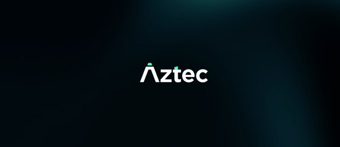 A dark green screen displaying the white 'Aztec' logo in the center.