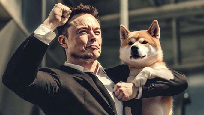 The image features a man wearing a suit, standing next to his dog who has its arms around him. The man appears to be in a celebratory mood as he raises his fist in the air. The caption of the image reads "Today I'M POSTING FOR YOU guys THE OLDER token under THE DOGEFATHER NAME In case you find chance on it wish you all the best CAETH: 0xbf2e353f5db1a01e4e7f051222c666afc81b2574 CA SOL : 6yu7rDFAqesrQ6g3nUac6o7QMfA5hzjzMCzJfUpump".