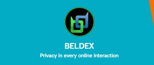 A teal banner displaying the BELDEX logo with the tagline 'Privacy in every online interaction'.