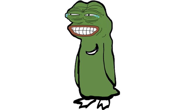 A green Pepe the Frog character stands with a forced, teary-eyed smile and clenched teeth, perfectly capturing the bitter, sick-to-your-stomach feeling of a trader who waited 80 days for a breakout, missed the one-minute move, and is now bracing for a painful full retrace after chasing and panic-closing continuations.