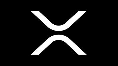 The image displays a white stylized "X" logo on a black background, representing the XRP Ledger cryptocurrency. The minimalist branding visually reinforces the post's message about the XRP Ledger's growing agentic economy and its milestone of over 2.2 million agentic transactions.