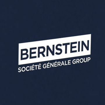The image displays the Bernstein (Société Générale Group) logo on a dark blue background, which relates to the post about Bernstein's updated macro cycle Bitcoin price targets of $150,000 by mid-2027 and $300,000 by 2029 peak, attributed to their currency debasement thesis.