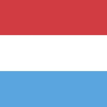 The image shows the flag of Luxembourg, featuring three horizontal stripes of red, white, and light blue, which directly represents the country mentioned in the post as it becomes the first nation-state to allocate a portion of its sovereign wealth fund to Bitcoin.
