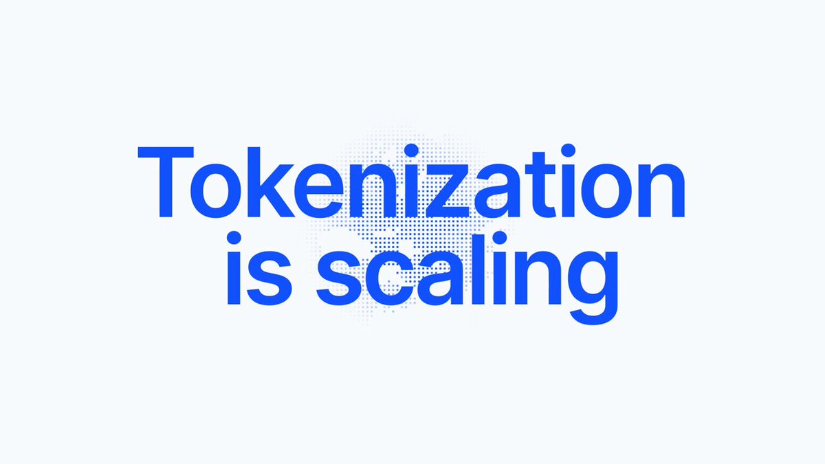The image features a white background with blue text that reads "Tokenization is scaling". The text is positioned at the top of the image, while the rest of the image is empty. There are no other objects or elements present in the image.