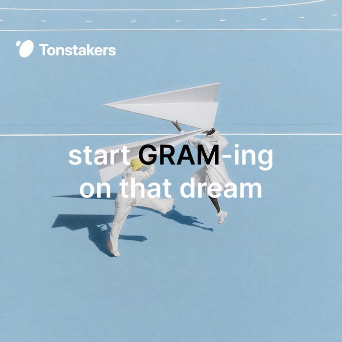 The image features two people standing next to each other, with one person holding a paper airplane while the other person has their arms outstretched. The text "Start GRAMING ON THAT DREAM" is written above them, which seems unrelated to the scene in front of it. This could be an advertisement or a motivational quote related to starting something new and achieving success.