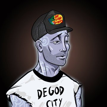 The image features a man wearing a black baseball cap with a logo for "Be Good Shorts" written on it, as well as a t-shirt that says "DeGodsNFT @DeGodsCommunity". The caption suggests that he is back in town and wants to be part of the community. 

The image seems to be related to a post about DeGodsNFT or DeGods Community, which could be an online group or social media page dedicated to fans of "Be Good Shorts" or similar interests. The man's attire and the presence of the logo on his cap suggest that he is a fan of the brand and wants to connect with others who share his enthusiasm for it.