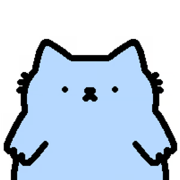 A simple, cartoon-style drawing of a light blue cat with a chubby, rounded face and tiny dot eyes and nose, conveying an adorable and minimalist aesthetic. The cute cat character appears to be the face of the $nub token, visually representing the playful branding now featured on the Pumpfun/PumpSwap ecosystem.