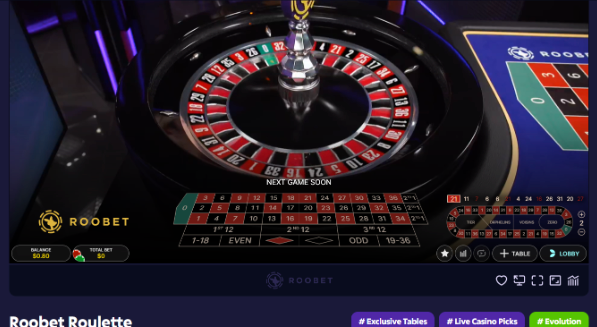 A screenshot of the "Roobet Roulette" interface showing "NEXT GAME SOON" with a wheel of numbers, betting layout ($20.83 balance), and #Exclusive Tables / #Live Casino Picks / #Evolution tags. The image relates to the post by showcasing the roulette game the author played and won over $500 on at Roobet, illustrating the random outcomes they came to accept.