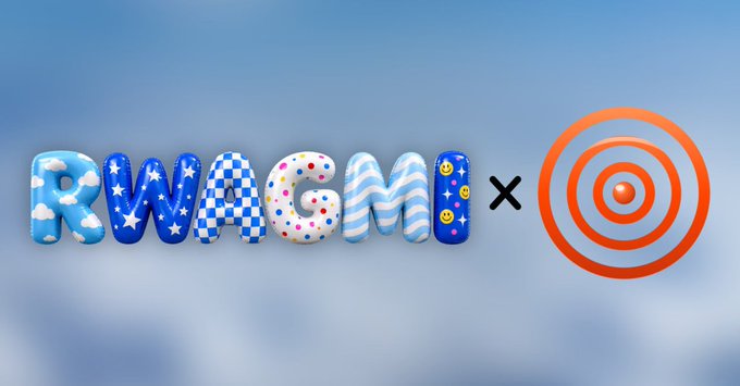 The image displays the word "RWACM" in colorful, patterned bubble letters next to an "x" and an orange target/bullseye icon against a blue background. The target symbol likely represents "B20" mentioned in the post, suggesting a connection or relationship between RWACM and B20's powerful admin controls and role system discussed in the accompanying text.
