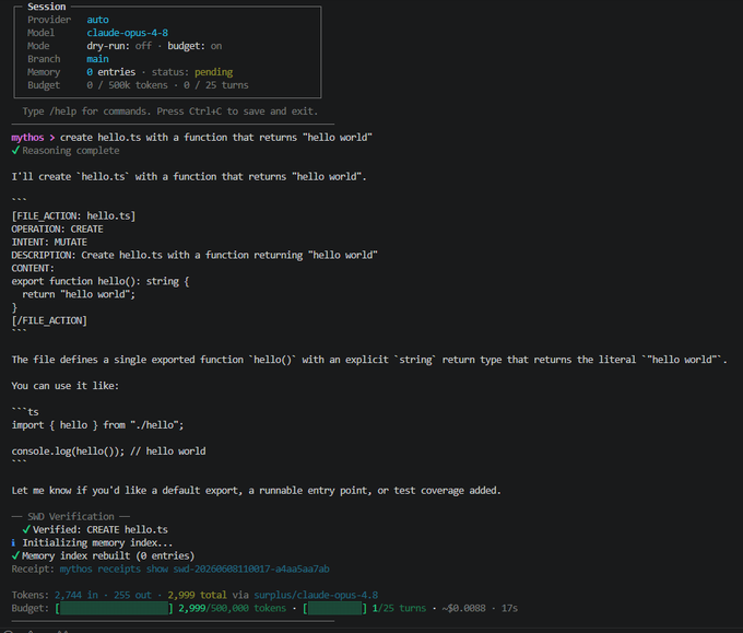 The image shows a screenshot of a webpage, specifically an element from a website that appears to be related to Mythos Router. The title "Surplus Intelligence.ai" can be seen, suggesting it may be part of the Mythos Router installation or being used in some way by the software. Additionally, there is a line of text providing details about creating and using this application for the installation process on Mythos Router, as well as the number of available licenses. The rest of the image focuses on examining this particular element from the webpage to determine its purpose and functionality within the software or web page.