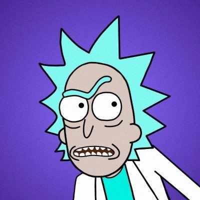 Rick Sanchez from *Rick and Morty* appears with a wide-eyed, anxious expression, his signature spiky turquoise hair and lab coat framing a face of disbelief. The meme pairs with the post to convey shock or mock outrage at the $JAMES token distribution announcement, where the developer allegedly buys 80% and James himself receives 67%, suggesting a suspicious or comically rigged airdrop.