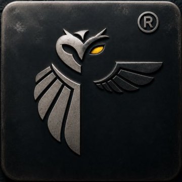 This advertisement for a trading card game has an owl logo prominently displayed on a black background with a shiny silver finish, giving it an ominous appearance. The owl's wings are outstretched, suggesting movement or a sense of mystery surrounding the game. The game itself appears to be centered around collecting and trading cards, possibly featuring characters from mythology like the Greek goddess Aphrodite, who is often depicted as a fierce warrior with a round head and a large eye for battle. The main character of this game seems to be an owl or a hawk, known for their wisdom and hunting abilities in some mythologies. The design elements are bold and striking, catching the viewer's attention and conveying a sense of excitement about the game and its potential prizes.