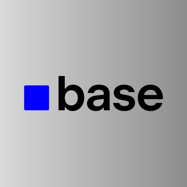 The Base logo (a blue square) alongside the word 'base' in black lowercase text on a gray gradient background.