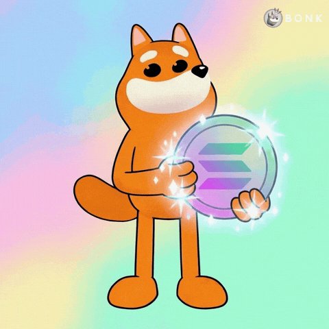 llor, a cartoon character with orange fur and white paws, holds a silver coin against a rainbow background.