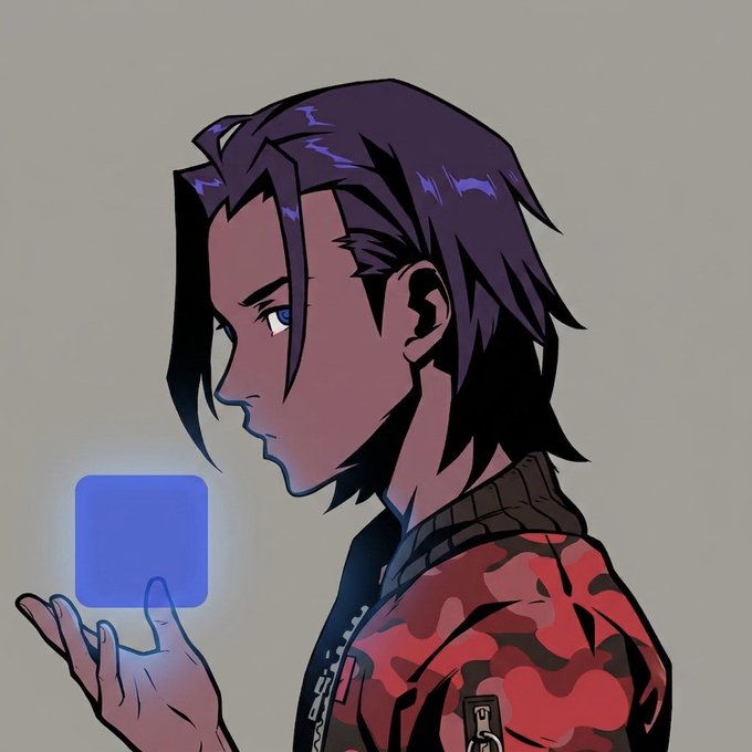The image features a man with long hair wearing a red jacket holding up his hand over his face as if he's about to make a wish or something. The background of the image is white, which contrasts with the man's dark hair color. There are no texts present in the image, and it does not contain any other objects besides the man and his hand.
