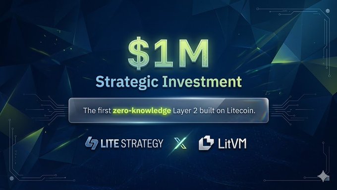 The image features a banner with a blue background and green text that reads "LitVM Testnet is LIVE Backed by Charlie Lee + Litecoin Foundation $1M Raised Airdrop Confirmed Complete these tasks: Claim Faucet onchaingm.com/faucet GM Mint Your Badge onchaingm.com/badge-litvm Mint Your Domain". The image is related to the post that says "LiteVM Testnet raised $1M for a day of 24 hours", and it is displayed prominently, drawing attention to its context or importance.