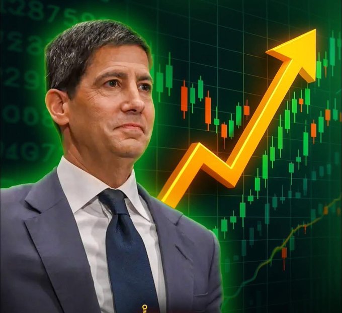 urn of gold coins, a man's face, and a green and orange line graph are featured against a dark green background.