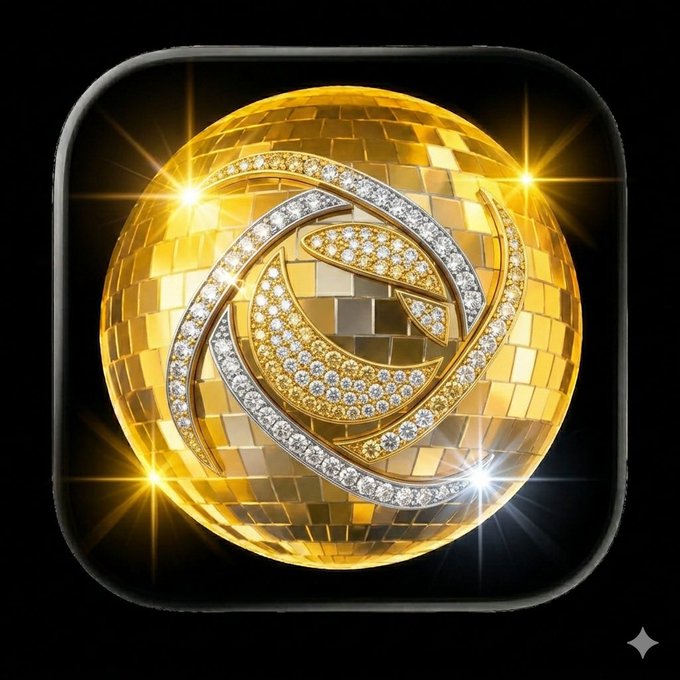 A glittering golden ball featuring an ornate diamond-encrusted emblem rests inside a sleek black frame, symbolizing the prosperity and value the Terra Classic community anticipates as LUNC, USTC Staking, and MM2 approach their upcoming launch.